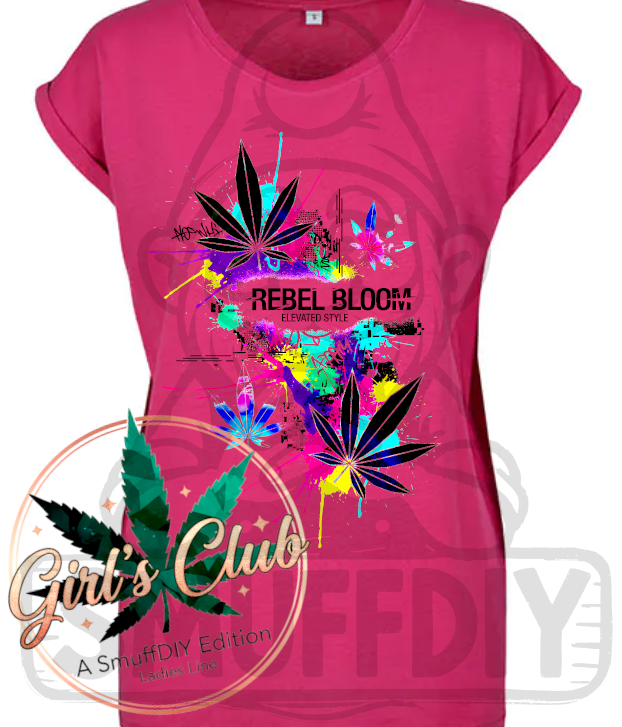 T-Shirt 'Rebel Bloom' in Pink - Weed Fashion für Frauen von SmuffDIY