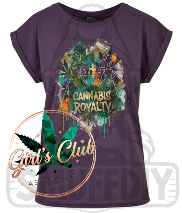 T-Shirt 'Royalty' in Violett - stilvolles Canna-Shirt der Girl's Club Edition by SmuffDIY