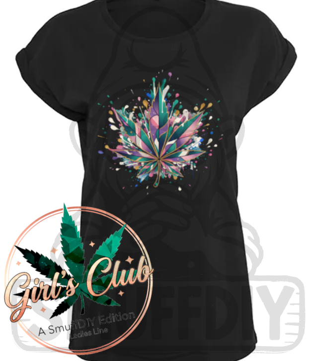 T-Shirt 'Splash' in Schwarz - stylische Canna-Mode für Frauen by SmuffDIY