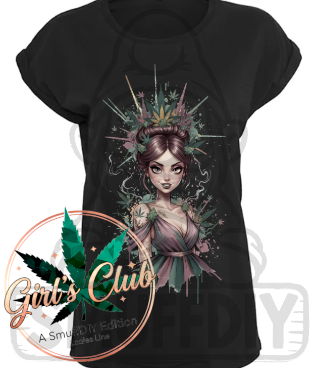 T-Shirt 'Princess' in Schwarz - Canna-Fashion für Weed-Queens by SmuffDIY