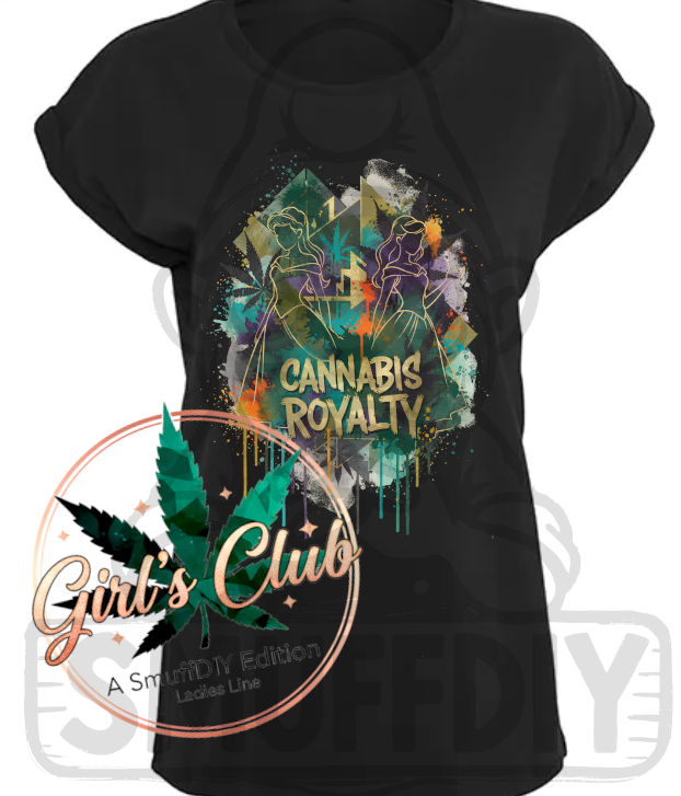 T-Shirt 'Royalty' in Schwarz - stilvolles Canna-Shirt der Girl's Club Edition by SmuffDIY