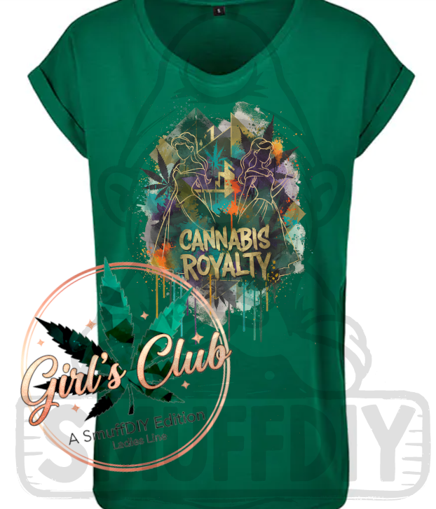 T-Shirt 'Royalty' in Grün - stilvolles Canna-Shirt der Girl's Club Edition by SmuffDIY