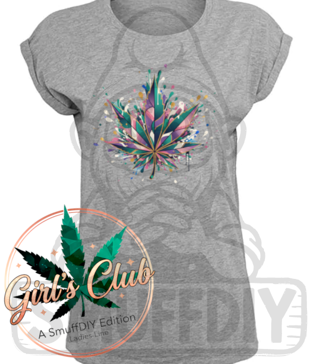 T-Shirt 'Splash' in Grau - stylische Canna-Mode für Frauen by SmuffDIY