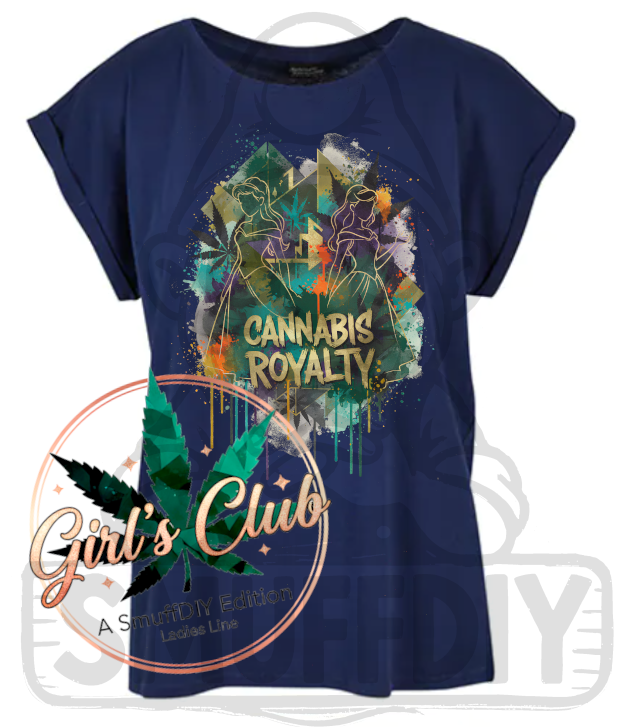 T-Shirt 'Royalty' in Blau - stilvolles Canna-Shirt der Girl's Club Edition by SmuffDIY