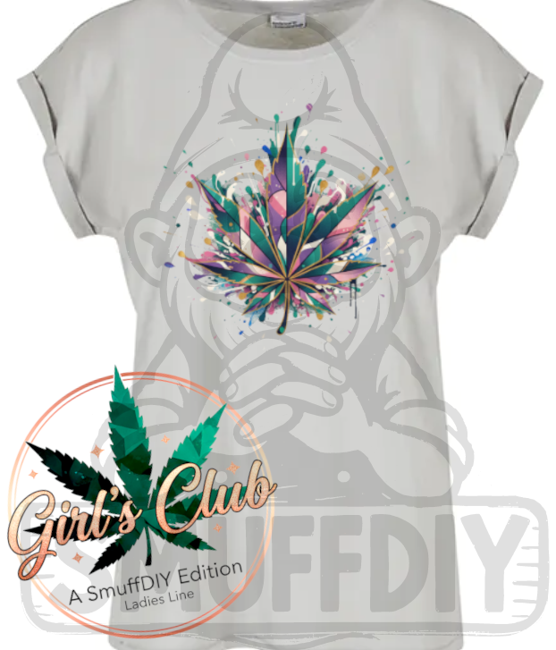 T-Shirt 'Splash' in Hellgrau - stylische Canna-Mode für Frauen by SmuffDIY