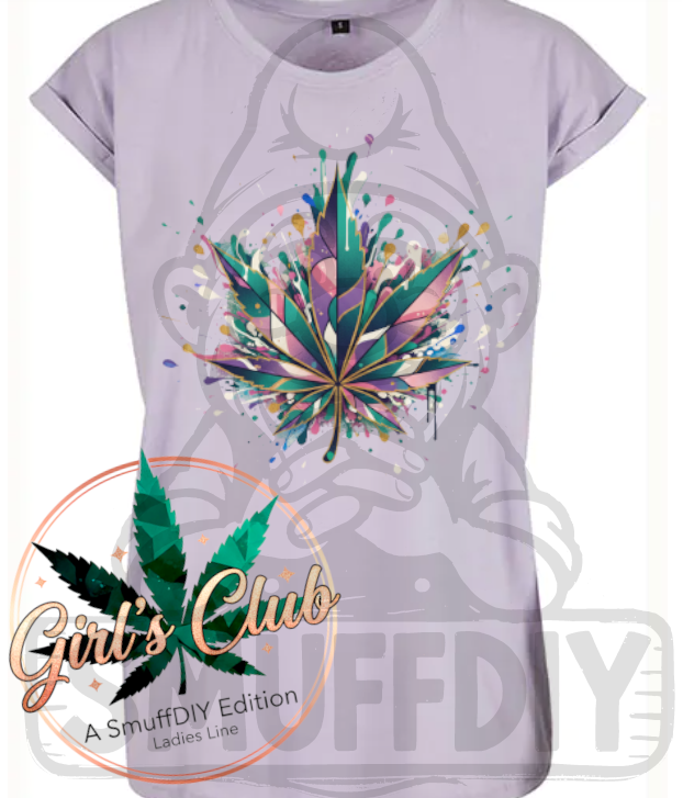 T-Shirt 'Splash' in Flieder - stylische Canna-Mode für Frauen by SmuffDIY