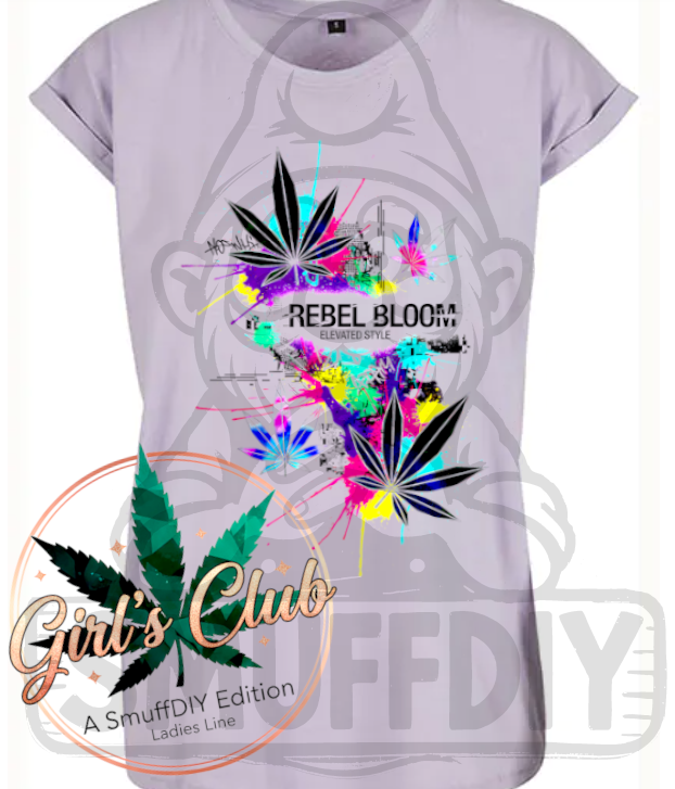 T-Shirt 'Rebel Bloom' in Flieder - Weed Fashion für Frauen von SmuffDIY