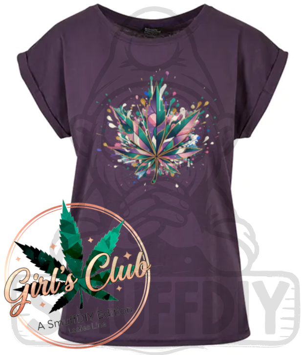 T-Shirt 'Splash' in Lila - stylische Canna-Mode für Frauen by SmuffDIY