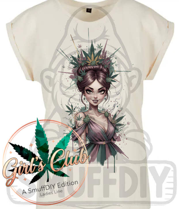 T-Shirt 'Princess' in Hellbeige - Canna-Fashion für Weed-Queens by SmuffDIY