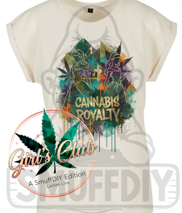 T-Shirt 'Royalty' in Beige - stilvolles Canna-Shirt der Girl's Club Edition by SmuffDIY
