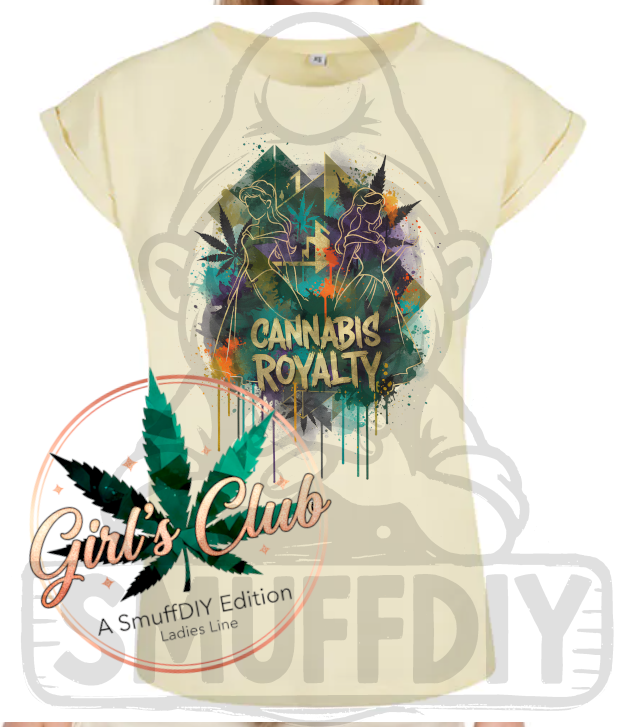 T-Shirt 'Royalty' in Hellgelb - stilvolles Canna-Shirt der Girl's Club Edition by SmuffDIY