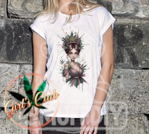 T-Shirt 'Princess' in Weiss - Canna-Fashion für Weed-Queens by SmuffDIY