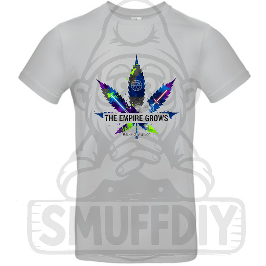 T-Shirt 'Empire' in Hellgrau - trendige Weed-Fashion im Streetwearstyle, Jetzt bei SmuffDIY!
