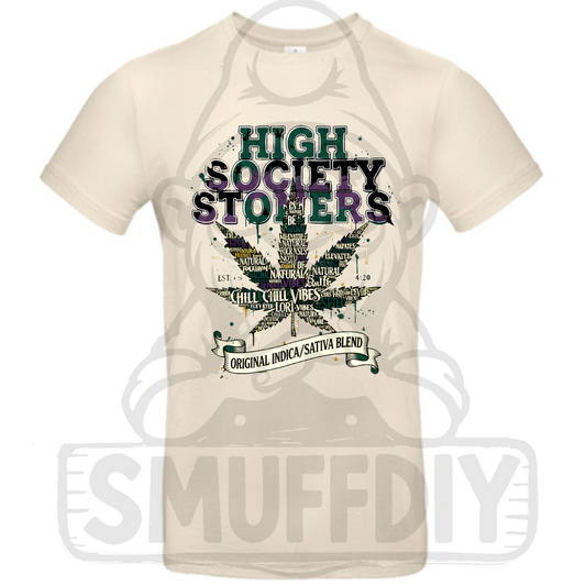 High Society Stoners T-Shirt in Hellbeige - Nachhaltige Cannabis Streetwear