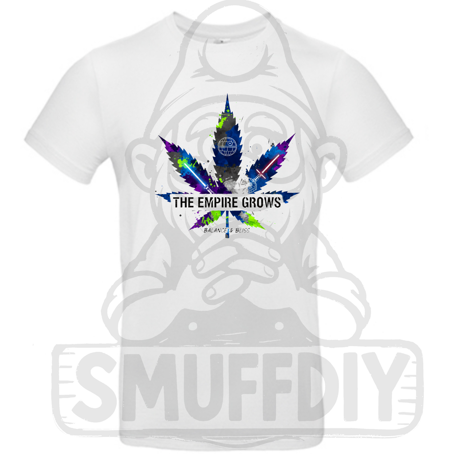 T-Shirt 'Empire' in Weiss - trendige Weed-Fashion im Streetwearstyle, Jetzt bei SmuffDIY!